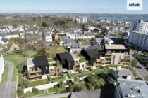 Insertion 3D a&eacute;rienne d'un programme de logements dans son quartier