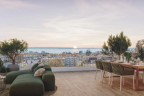 Perspective 3D depuis une terrasse de la résidence Le Celton à Brest, pour Amenatys