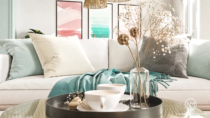 Image extraite d'un film 3D : d&eacute;tail d'un salon d'appartement