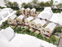 Axonom&eacute;trie 3D d'un ensemble de logements group&eacute;s